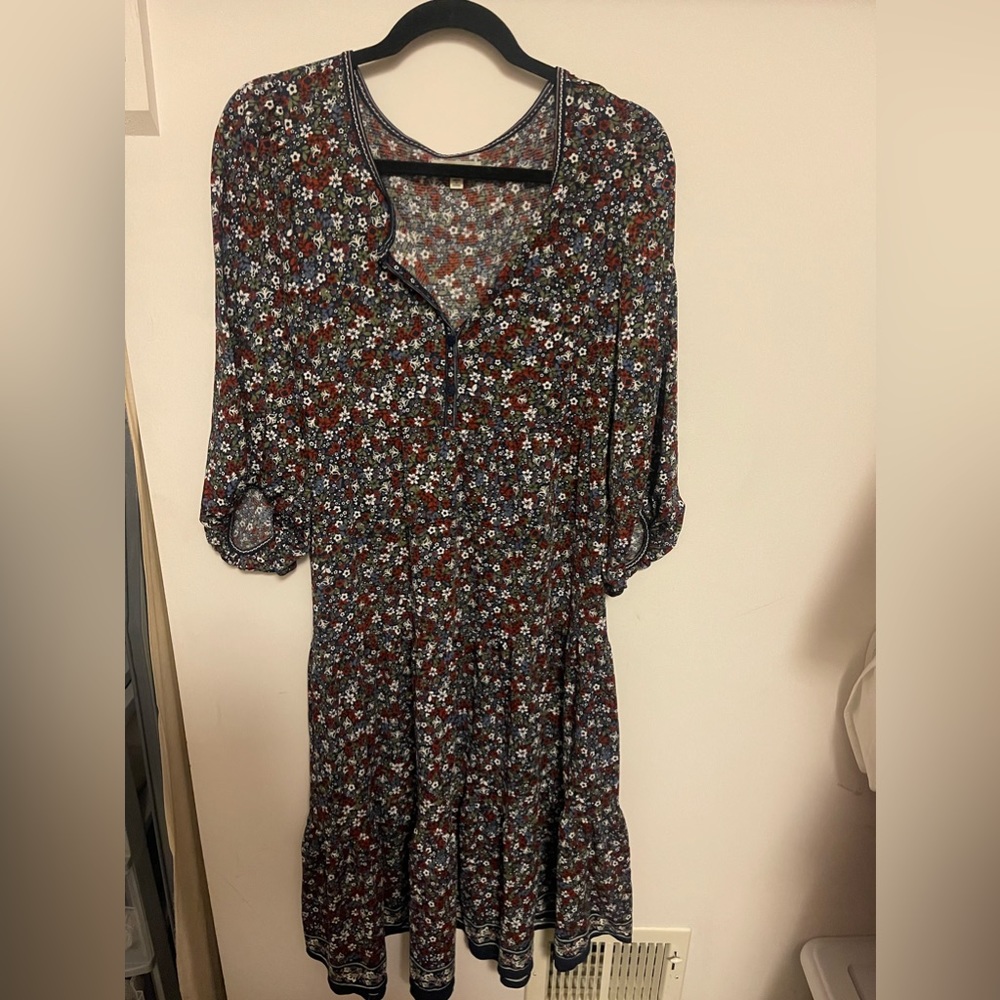 MAX STUDIO | Floral Long Sleeve Maxi Dress